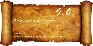 Iczkovits Odett névjegykártya